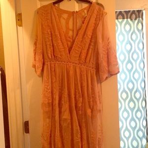 Wishlist Blush Lace Maxi Romper